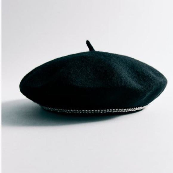 NWT ZARA SPARKLY WOOL BERET - Picture 2 of 2